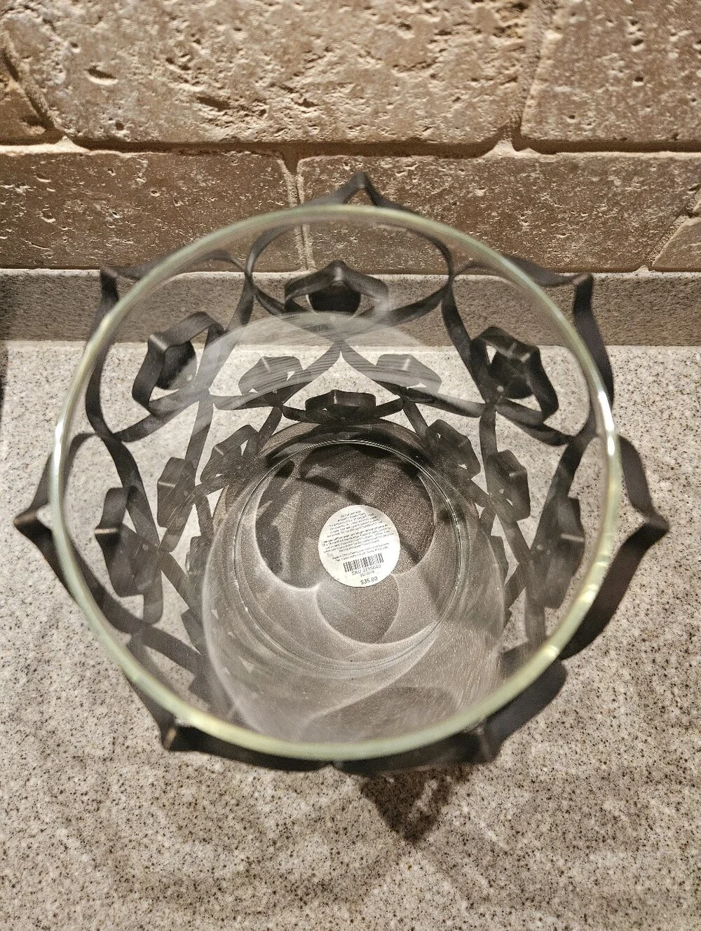 Pier 1 Wrought Iron Candle Holder With Jewel Embellishments